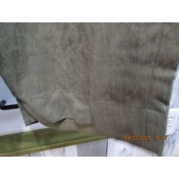 A New Day size 8 wide leg dark green pants fall button zipper elastic back comfy - Picture 2 of 9